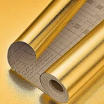 Waterproof Brushed PVC Gold Silver Wall Sticker Wardrobe Cabinet Self Adhesive Furniture Wallpaper Old Fridge Refurbishment Film 4