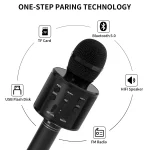 Portable Handheld Wireless Karaoke Microphone Speaker Microphone for Kids Music Player Singing Recorder KTV 3