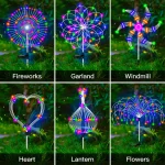 Solar Firework LED Stake Lights Outdoor Garden Decor Pathway Fairy Light Waterproof Yard Lawn Patio Landscape Decor Solar Lamp 4