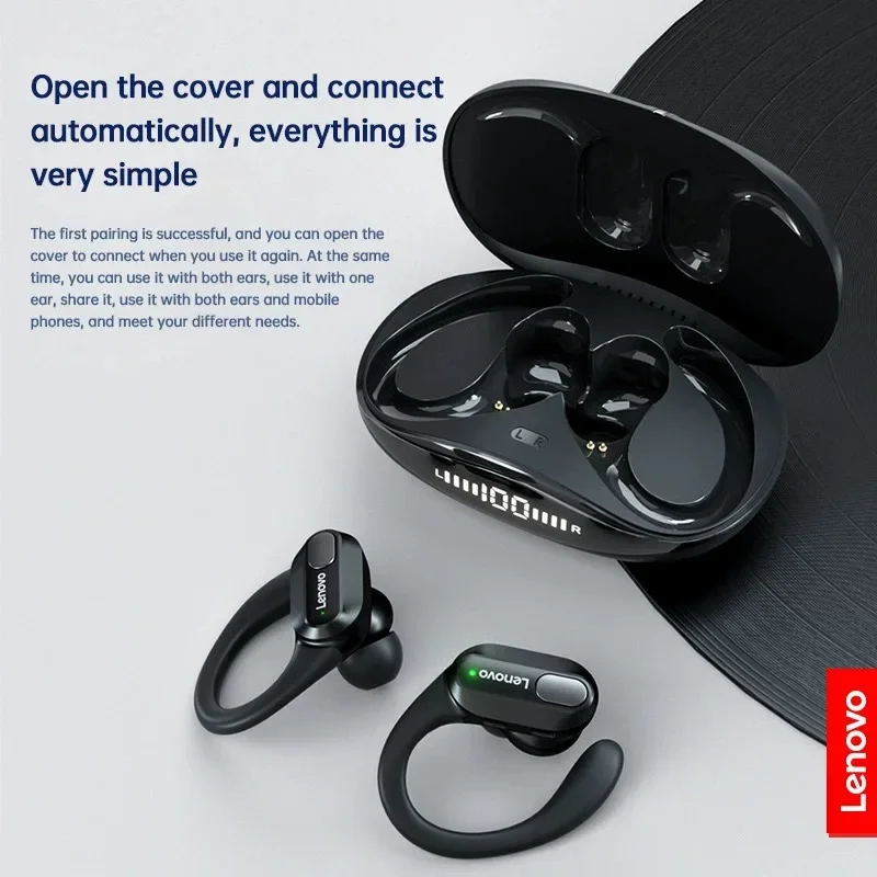 Lenovo XT80 Wireless Headphones Bluetooth 5.3 Earphones True with Mic Button Control Noise Reduction Earhooks Waterproof Headset Lenovo XT80 Wireless Headphones Bluetooth 5.3 Earphones True with Mic Button Control Noise Reduction Earhooks Waterproof Headset