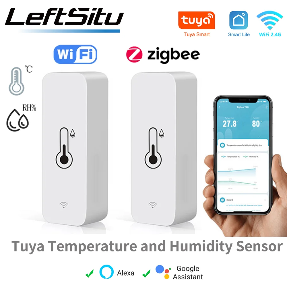 Tuya WiFi Zigbee Temperature Humidity Sensor Smart Home Indoor Hygrometer APP Monitoring Work with Google Home SmartLife Alexa Tuya WiFi Zigbee Temperature Humidity Sensor Smart Home Indoor Hygrometer APP Monitoring Work with Google Home SmartLife Alexa