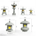 Mini Pagoda Lantern Light Garden Statue Micro Landscape Fish Tank Zen Yard Aquarium Bonsai Zen Garden Home Outdoor Decorations 6