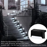 32/24/16/12/8/4Pcs Solar Deck Lights Outdoor Waterproof LED Fence Lights Garden Step Lamp for Patio Stairs Railing Pathway Step 2