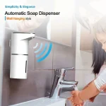 New Bathroom Automatic Sensing Soap Dispenser Type C Multiple Levels Contactless Electric Frother Charging Wall Mounted Vertical 6