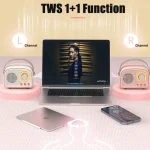 Retro Bluetooth-compatible Speaker Cute Mini Speaker with FM Radio Wireless Speaker with TWS Music Player Hifi Stereo TF USB 5