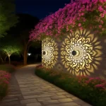 Outdoor Solar Fence Light IP65 Metal Yard Wall Lamp for Outdoor Garden Deck Steps Wall Home Decor Festive Atmospheres 3
