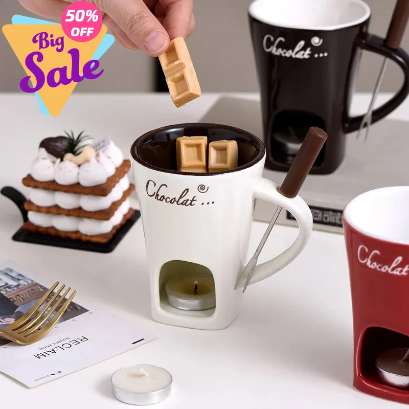 130ml Chocolate Fondue Mug Melting Cups Hot Pot Ceramic Melted Cups Butter Warmer Heating Tea Light Melt Pot for Candy Chocolate 130ml Chocolate Fondue Mug Melting Cups Hot Pot Ceramic Melted Cups Butter Warmer Heating Tea Light Melt Pot for Candy Chocolate