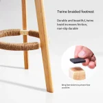 Bar Height Bar Stools Without Back Wooden Tall Stools for Kitchen Island Modern Bar Chairs Cotton and Linen Barstools  Furniture 6