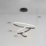 Nordic Simple Circles Pendant Lamp Chandelier LED 3 Rings lights for Dining Bar Living Room Chandelier Loft home decoration 5