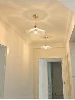 Vintage Pendant Lights Flower Glass Hanging Lamps Home Decoration Lighting Living Room Bedroom Bedside Light Fixture Indoor Shop 4