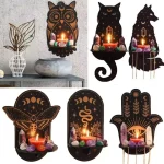 Wall Shelf Stone Wall Shelf Hand Wooden Display Stand Hanging Candle Holder Wall Decor Shelves  home decoration shelf decor 2