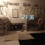 3D LED Digital Clock Wall Decoration Glow Night Mode Decoration for Bedroom Adjustable Electronic Watch Room Decor Aesthetics 2