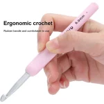 9pcs Crochet Hook Kit 2.5-6mm Ergonomic Soft Handle Aluminum Hooks Set with 8 Sizes for DIY Crafts Knitting Crocheting Supplies 3