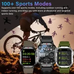 KESHUYOU Outdoor Sports Smart Watch 2.01 inch HD Screen LED Flashlight Bluetooth Talking Smart Watch for Men Women Holiday Gifts 4