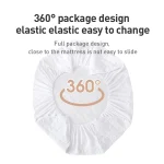 Waterproof Throw Mattress Cover Bed Fitted Sheet Mattress Protector Single/Double/140/160 Muti Size  Gray/White 5