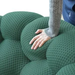 Sdorens 78'' Modern Curved Boneless Sofa Comfy 3D Knitted Fabric Loveseat Couch Football-Shaped Lazy Floor Sofas for Living Room 6