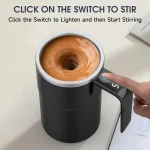 380ML Mini Electric Coffee Self Mixing Mug IP67 Waterproof Food Safe Coffee Mug USB Rechargeable Automatic Magnetic Cup For Tea 4