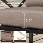 4 Piece Metal Outdoor Sectional Sofa Set Modern Conversation Furniture with Cushions & Coffee Table Patio Garden Use Customized 5