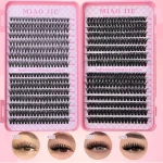 MIAOJIE DIY Lash Extension Kit 720pcs Lash Clusters Individual Eyelashes Kit with Lash Bond and Seal Wispy Natural Mange Lashes