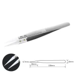 Ceramic Tipped Stainless Steel Tweezers Tips Heat Pointed Resistant Tweezer Electronic Soldering Tweezers Fine Pointed Tip 4