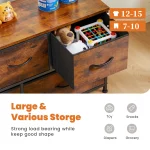 JHK Shoe Cabinet Dresser With 5 Fabric Drawers Toy Storage TV Stand Multilayer Shoe Rack Space Saving Cabinet Of Home Furniture 4