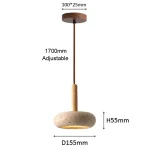 2024 New Hot Selling Pendant Lamps Wabi Sabi Circular Yellow Stone Commercial Home Decoration Restaurant Room LED Droplight 4