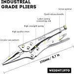 AIRAJ 7 inch Multifunctional Pliers, Locking pliers Carbon Steel Electrician, Anti Slip Maintenance, Durable Manual Tool 4