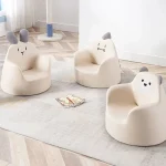 Children's Mini Cartoon Sofa Baby Cute Rabbit Bear Seat Removable Washable Boy Girl 1-6 Years Small Confortable Sofa for Reading 4