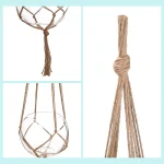 1PC Creative Woven Garden Flowerpot Net Cotton Hemp Rope Hand-Woven Simple Indoor And Outdoor Hanging Wall 5