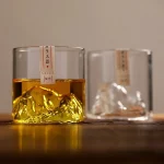 5 Oz 3D Guanshan Whiskey Glass Set Transparent Crystal Cup Suitable for Drinking Whiskey Cognac Cocktail Ice Wine Glass 2