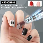 Professional 45000RPM Electric Nail File Gel Nail Polishing Machine Rechargeable Low Noise Nail Sander File For Manicure Salon 2