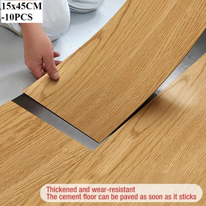 10Pcs 45x15cm PVC Floor Stickers Self-adhesive Waterproof Thickened Wall Stickers Wood Grain Floor Living Room Home Decoration 10Pcs 45x15cm PVC Floor Stickers Self-adhesive Waterproof Thickened Wall Stickers Wood Grain Floor Living Room Home Decoration