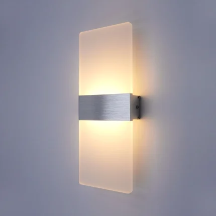 Modern minimalist wall lamp, indoor LED wall light, aluminum acrylic hardwire, bedroom living room corridor staircase Sconces
