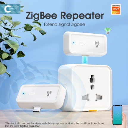 ZigBee Amplifier Extender Works with ZigBee Gateway Hub Type C Signal Booster Work for Alexa Google Home Range Extender for Home