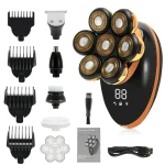 Men 7D Floating Men Electric Shaver Wet Dry Beard Hair Trimmer Electric Razor Rechargeable Bald Head Shaving Machine LCD Display 2