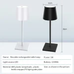 Rechargeable LED Table Lamp Touch Switch 3 Levels Dimmable Desk Lights Bar Club Dinner Creative Decorative Ambient Lighting 2