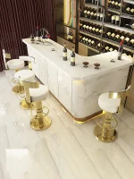 Bar Stools Height Adjustable Swivel Bar Chair Stainess Steel Kitchen Counter Golder Stools Dining Desk High Chairs 5