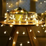 6M 40Led Lights Outdoor Decoration String Lights Christmas Tree Home Window Decor Holiday Lighting Star Light Strings 4