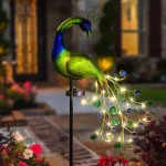 Solar Powered LED Lawn Light Peacock Waterproof Fairy Garden Decor Lamp For Pavilion Yard Landscape Garden Lawn Lights 5