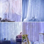 USB Christmas LED curtain lights, indoor fairy curtain lights, suitable for bedroom, background windows, holiday lighting 5