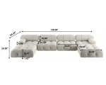 Sdorens 138" Modular Sectional Couch Modern U-Shaped Minimalist Velvet Sofas for Living Room Deep 4-Seat Sofas with 2 Ottomans 3