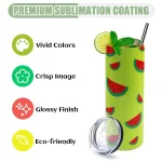 HTVRONT 8 Pack 20 OZ Sublimation Tumbler Blanks Skinny Straight in Bulk, Stainless Steel Insulated Sublimation Tumbler 5
