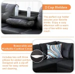 Sectional Sofa Couch, Modern 4-Seaters Living Room Furniture Sets with Chaise Lounge, Ottoman & 2 Pillows | L Shape Couch 6