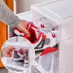 Collapsible Shoe Cabinet Household Plastic Storage Box Removable Dust-proof and Installation-free Integrated Folding Shoe Rack 5