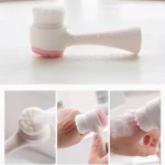 3D Double Silicone Facial Cleansing Brush Manual Massage Facial Brush Soft Bristles Exfoliator Double Sided Face Wash Brush 2