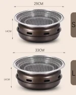 Korean-Style Round BBQ Grill - Portable Charcoal Grill for Outdoor, Backyard, Camping & Picnic - Compact Tabletop Smoker for Aut 6