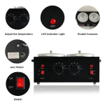 Dual Wax Pots Professional Electric Wax Heater Machine Parrafin Waxing Machine for Hair Removal Facial Skin Body SPA Salon 3