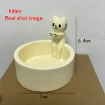 Ins Cartoon Cat Fire Ceramic Candlestick Crafts Household Decoration Atmosphere Holiday Gift High Temperature Resistance 6