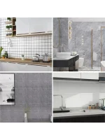 10Pcs Self-adhesive Marble Tiles Sticker Waterproof 30cmx60cm Tiles Floor Stickers PVC Tile  Kitchen Bathroom Wall Sticker 3