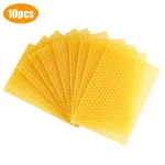 10Pcs Natural Beeswax Sheets Honeycomb Sheet Hive Cell Frame Wax Foundation for Candle Making Craft Beekeeping DIY Supplies 5